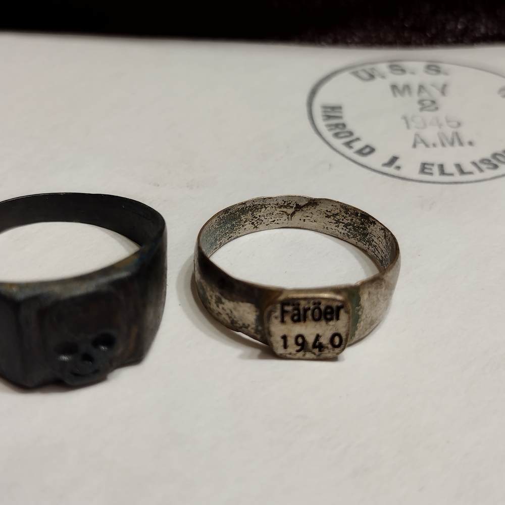 German WW2 Rings Set Military Pilot Punk Skull Size 12 And 9.5